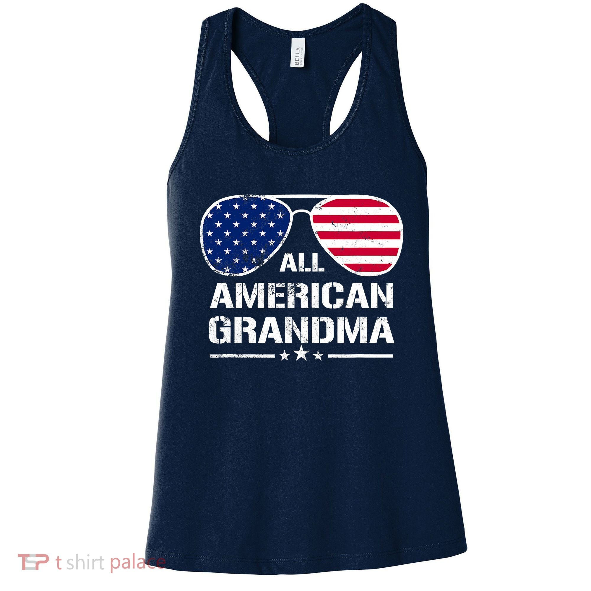 All American Grandma American Flag Patriotic Women's Tank Top