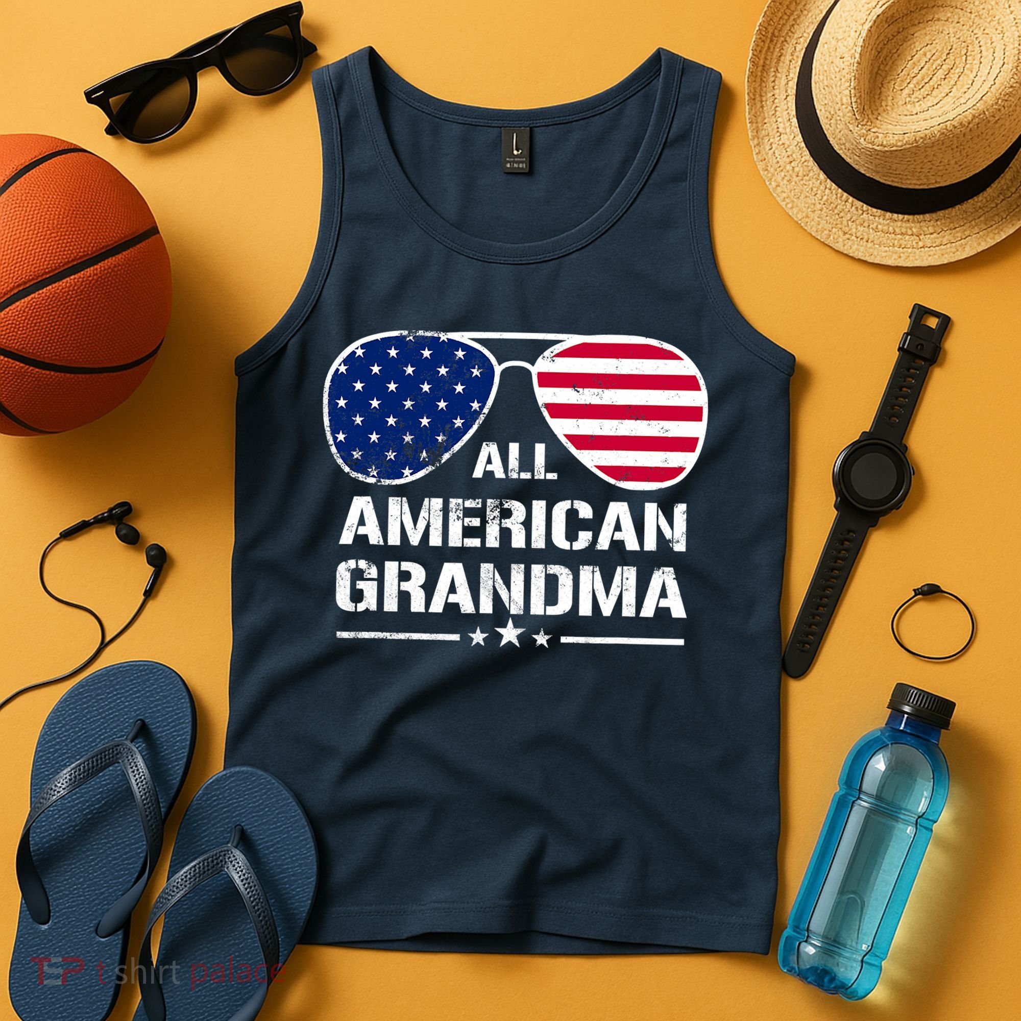 All American Grandma American Flag Patriotic Tank Top