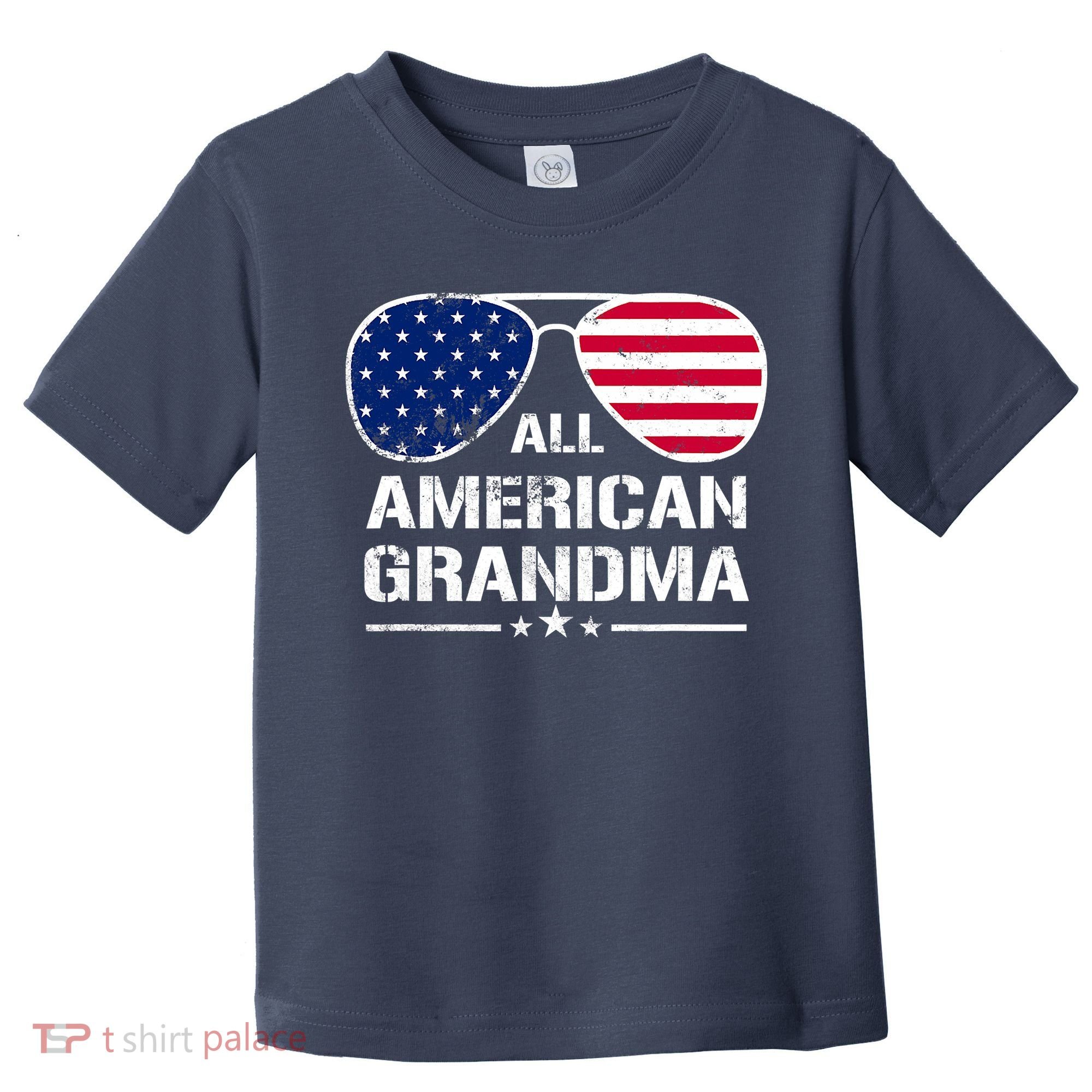 All American Grandma American Flag Patriotic Toddler T-Shirt