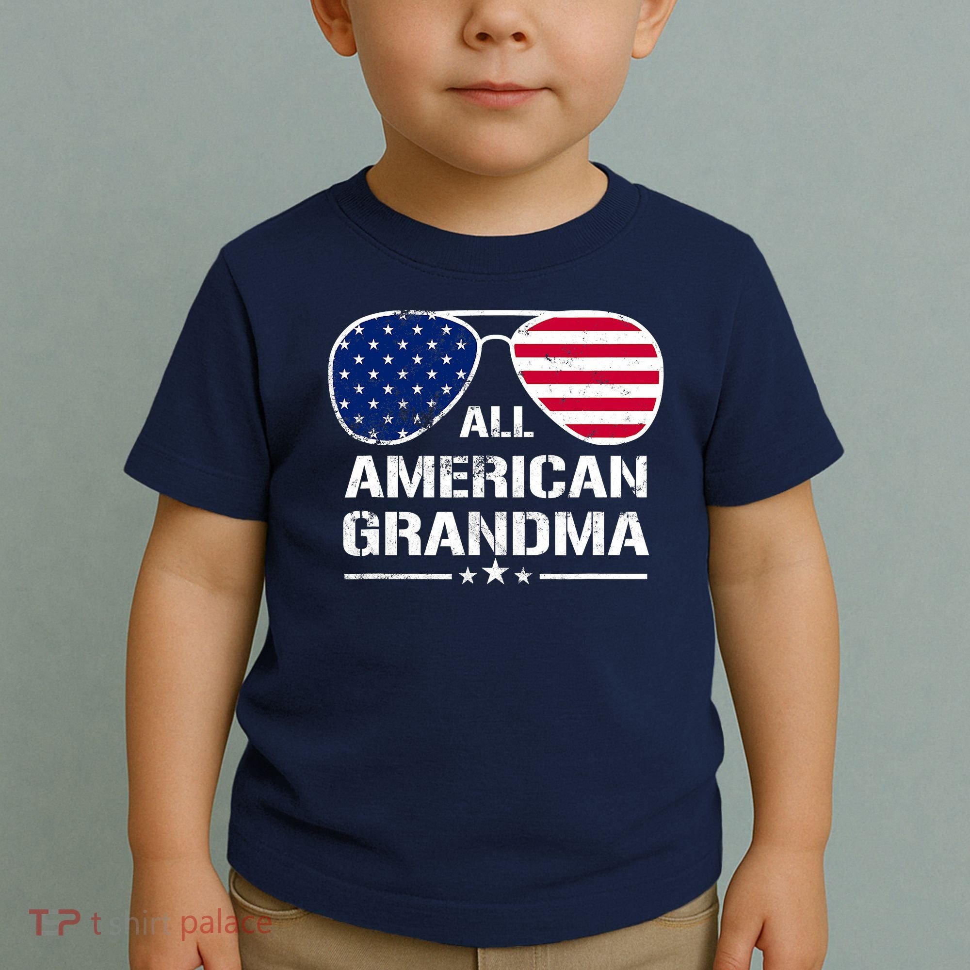 All American Grandma American Flag Patriotic Toddler T-Shirt