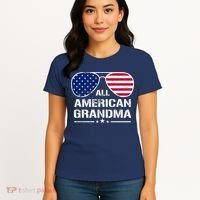 All American Grandma American Flag Patriotic Women's T-Shirt thumb 4