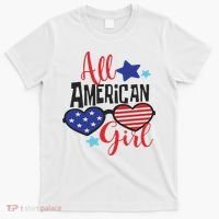 All American Girl 4th July Usa Flag Patriotic T-Shirt thumb 0