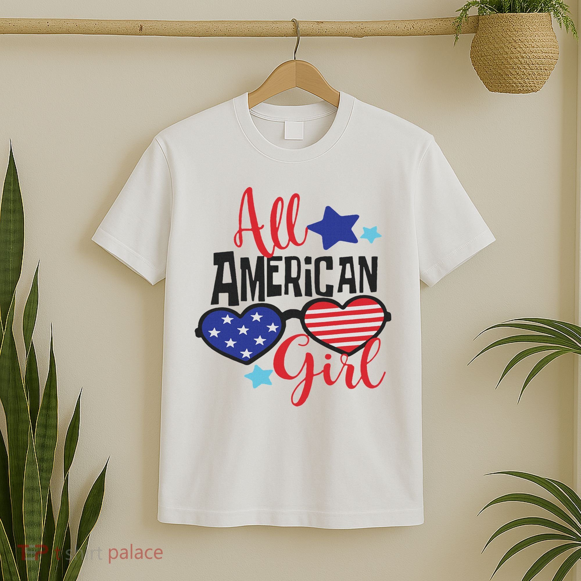 All American Girl 4th July Usa Flag Patriotic T-Shirt