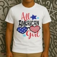 All American Girl 4th July Usa Flag Patriotic T-Shirt thumb 3