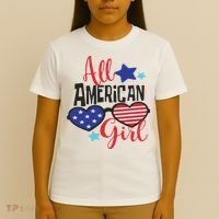 All American Girl 4th July Usa Flag Patriotic T-Shirt thumb 4