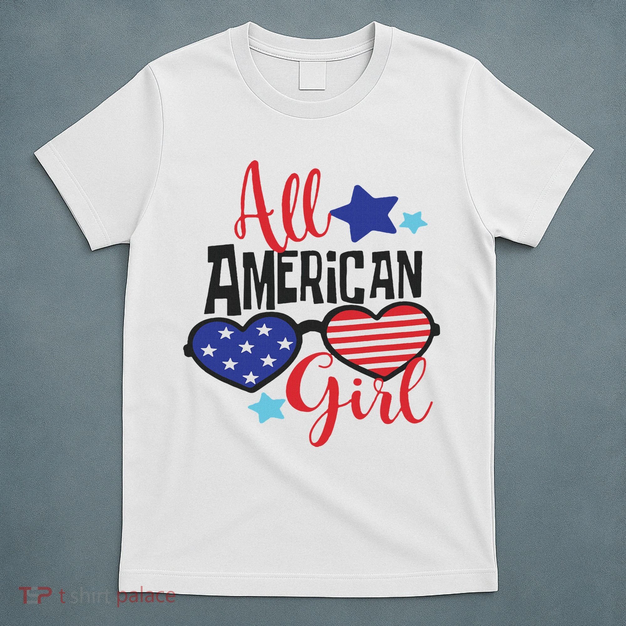 All American Girl 4th July Usa Flag Patriotic T-Shirt