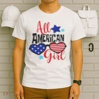 All American Girl 4th July Usa Flag Patriotic T-Shirt thumb 6