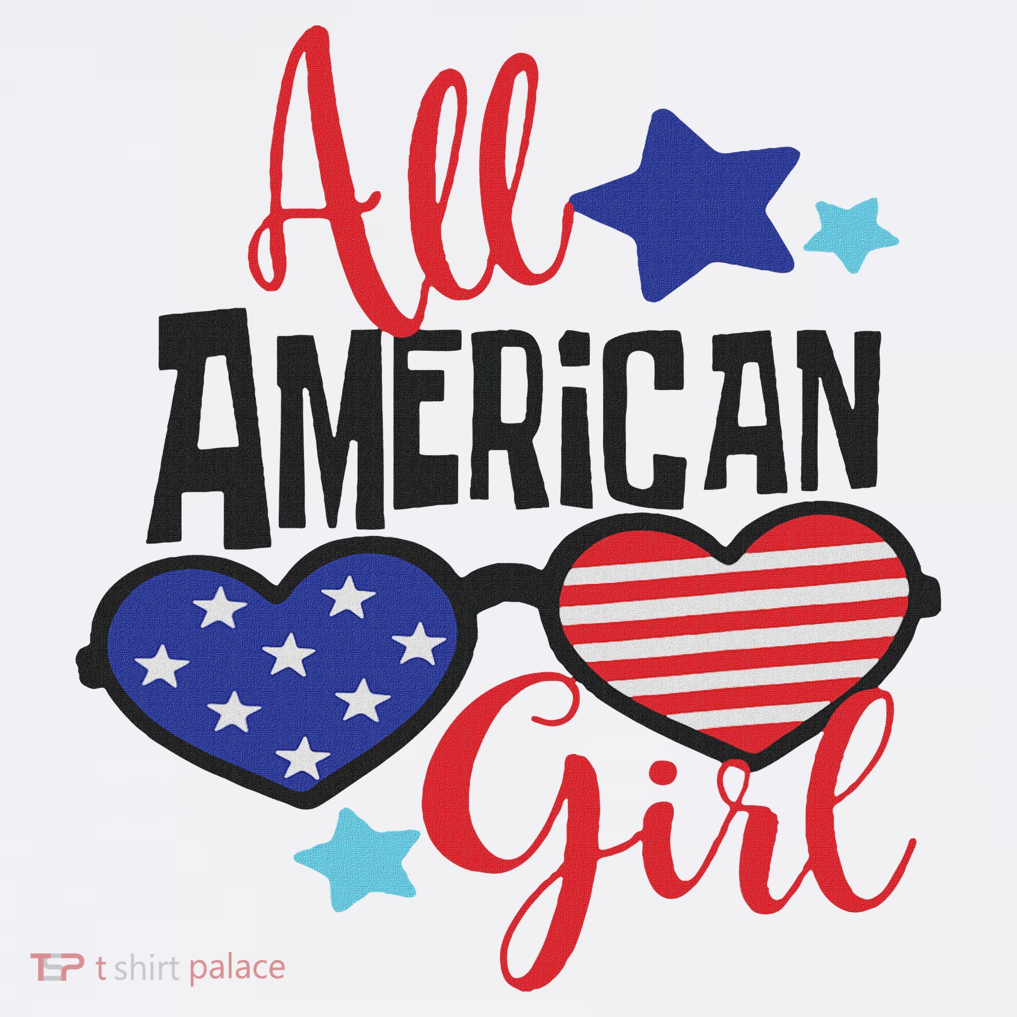 All American Girl 4th July Usa Flag Patriotic T-Shirt