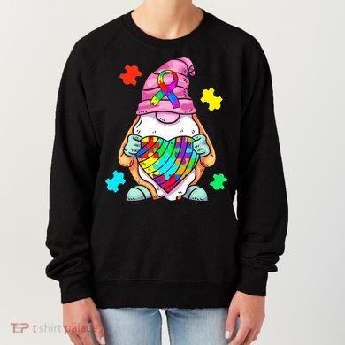 Autism Awareness Gnome Hugging Heart Acceptance Women's Sweatshirt