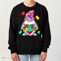 Autism Awareness Gnome Hugging Heart Acceptance Women's Sweatshirt thumb 0