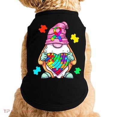 Autism Awareness Gnome Hugging Heart Acceptance Doggie Tank