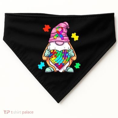 Autism Awareness Gnome Hugging Heart Acceptance USA-Made Doggie Bandana