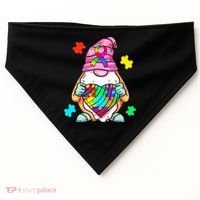 Autism Awareness Gnome Hugging Heart Acceptance USA-Made Doggie Bandana thumb 0