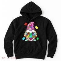 Autism Awareness Gnome Hugging Heart Acceptance Hoodie thumb 0