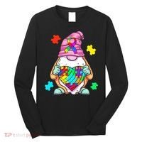 Autism Awareness Gnome Hugging Heart Acceptance Long Sleeve Shirt thumb 0