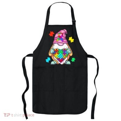 Autism Awareness Gnome Hugging Heart Acceptance Apron