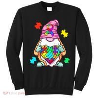 Autism Awareness Gnome Hugging Heart Acceptance Sweatshirt thumb 0