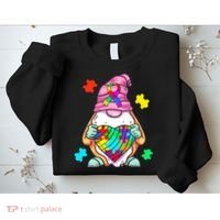 Autism Awareness Gnome Hugging Heart Acceptance Sweatshirt thumb 2