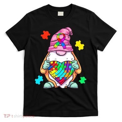 Autism Awareness Gnome Hugging Heart Acceptance T-Shirt