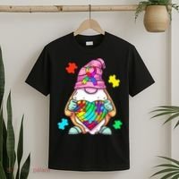 Autism Awareness Gnome Hugging Heart Acceptance T-Shirt thumb 2