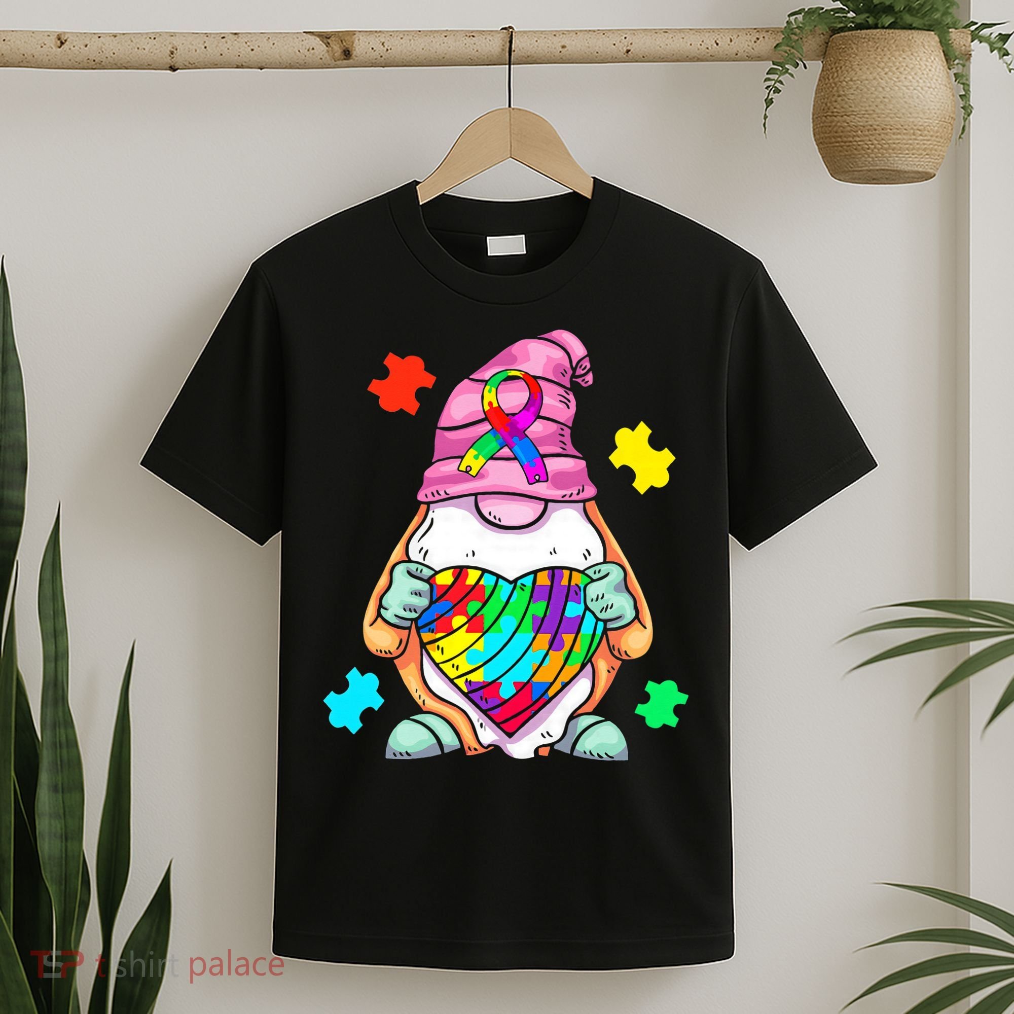 Autism Awareness Gnome Hugging Heart Acceptance T-Shirt