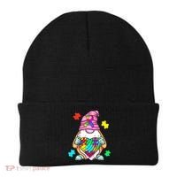 Autism Awareness Gnome Hugging Heart Acceptance Beanie thumb 0