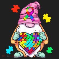 Autism Awareness Gnome Hugging Heart Acceptance Beanie thumb 2