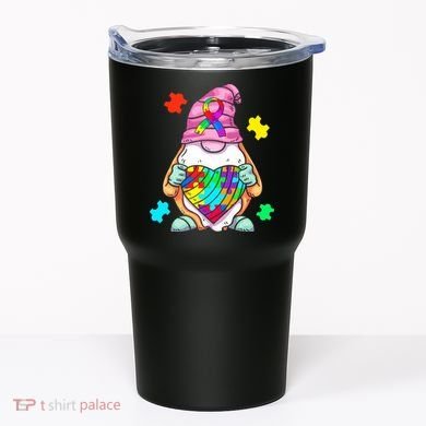 Autism Awareness Gnome Hugging Heart Acceptance Tumbler