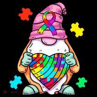 Autism Awareness Gnome Hugging Heart Acceptance Mousepad thumb 1