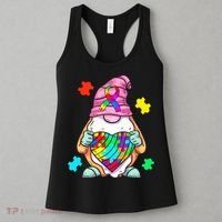 Autism Awareness Gnome Hugging Heart Acceptance Women's Tank Top thumb 3