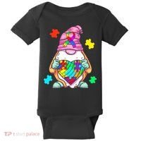 Autism Awareness Gnome Hugging Heart Acceptance Baby Bodysuit thumb 0