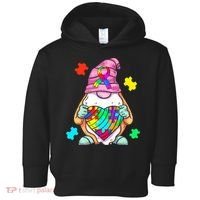 Autism Awareness Gnome Hugging Heart Acceptance Toddler Hoodie thumb 0