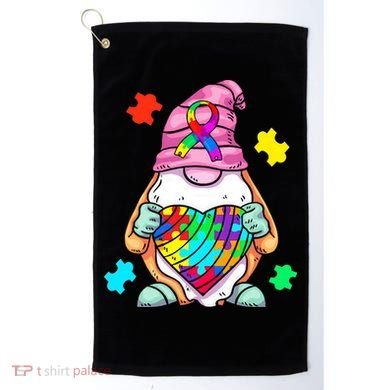Autism Awareness Gnome Hugging Heart Acceptance Golf Towel