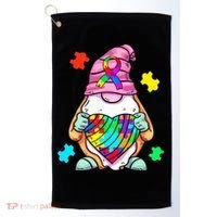 Autism Awareness Gnome Hugging Heart Acceptance Golf Towel thumb 0