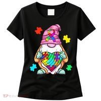 Autism Awareness Gnome Hugging Heart Acceptance Women's T-Shirt thumb 0