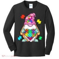 Autism Awareness Gnome Hugging Heart Acceptance Kids Long Sleeve Shirt thumb 0
