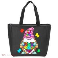 Autism Awareness Gnome Hugging Heart Acceptance Tote Bag thumb 0