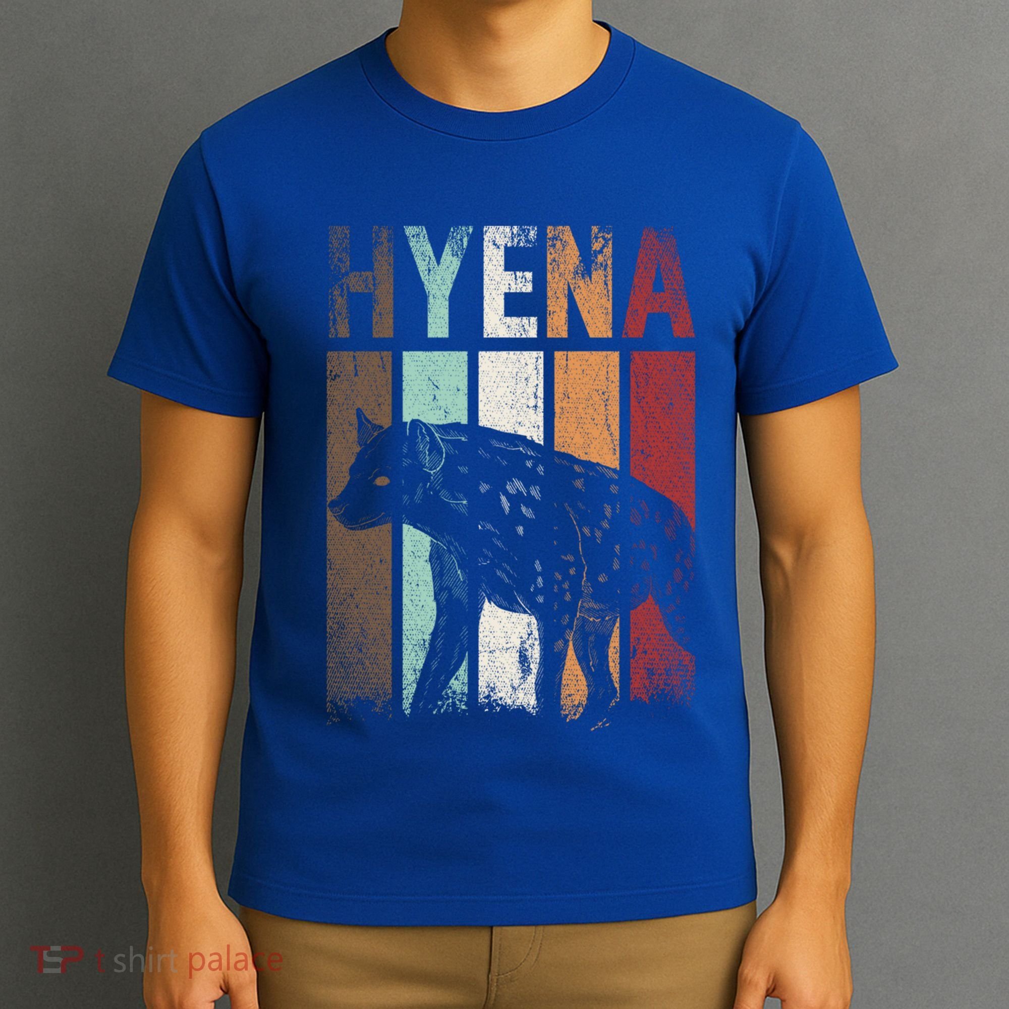Africa Animal Gift Zoo Keeper Retro Hyena Funny Gift T-Shirt