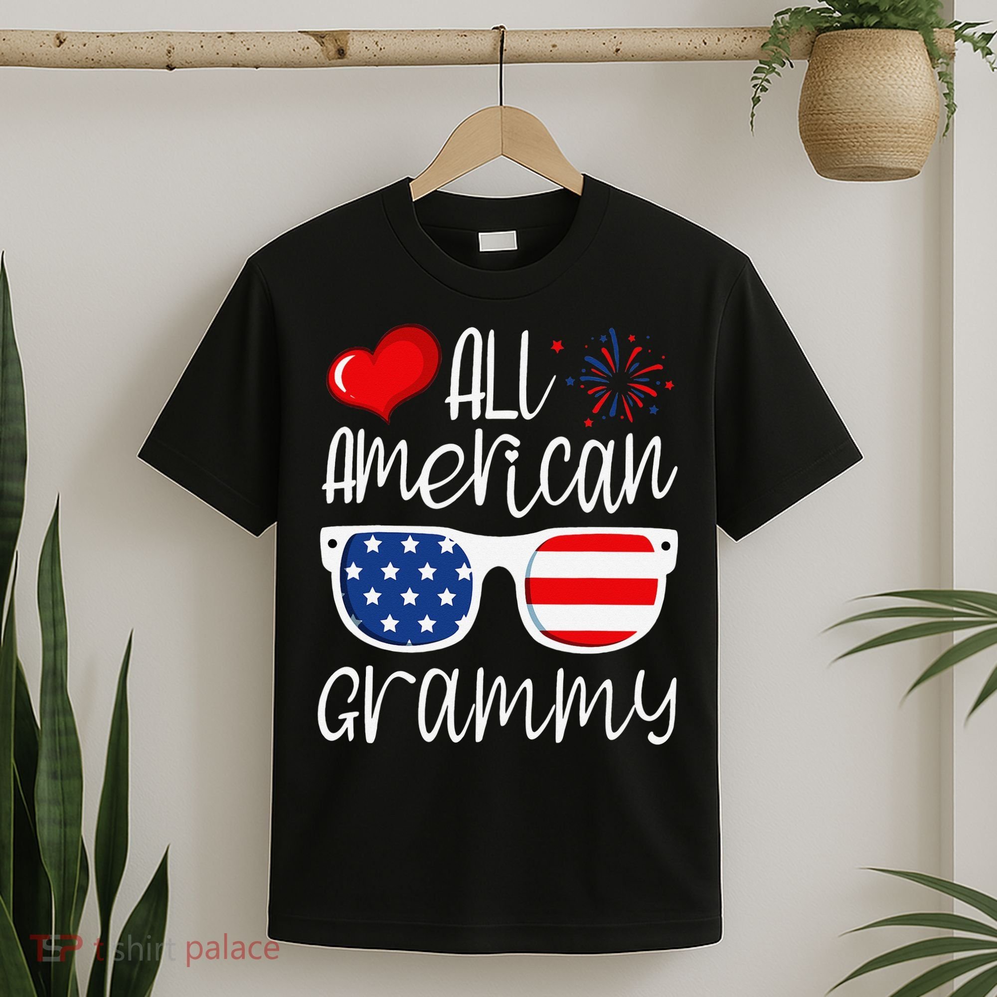 All American Grammy 4th of July American Flag Grandma T-Shirt