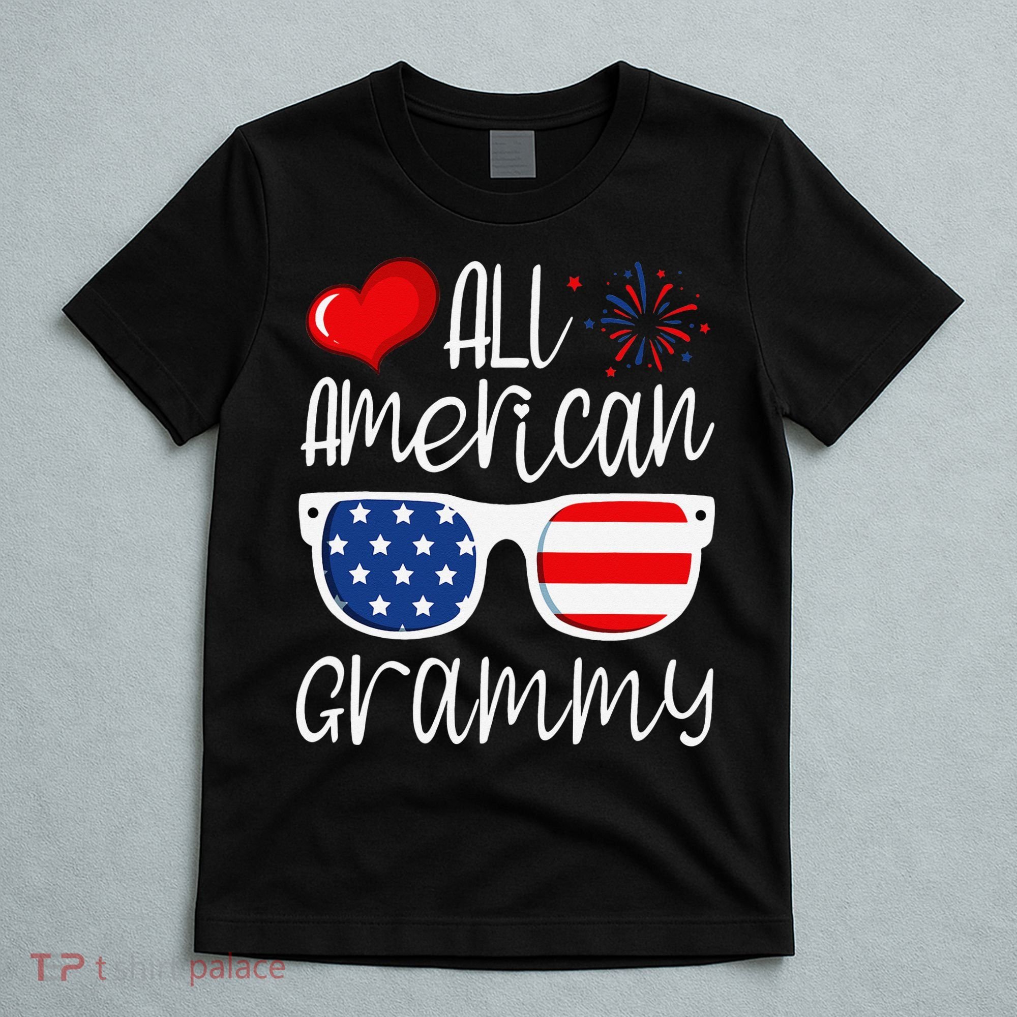 All American Grammy 4th of July American Flag Grandma T-Shirt