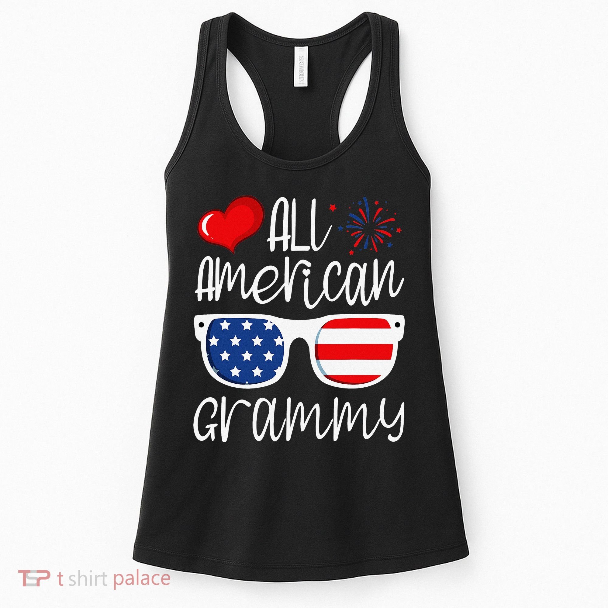 All American Grammy 4th of July American Flag Grandma Women's Tank Top