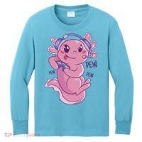 Axolotl Animal Gamer Cute Kids Long Sleeve Shirt thumb 0