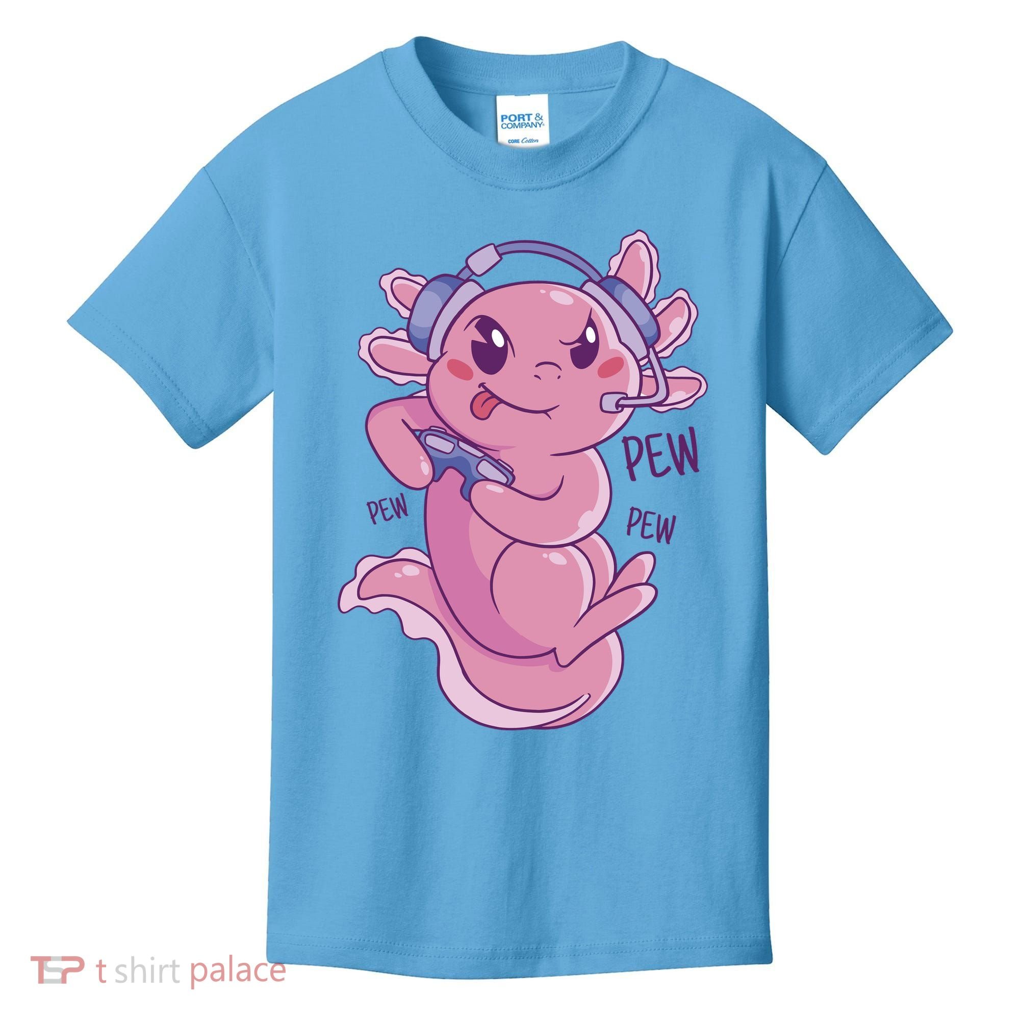 Axolotl Animal Gamer Cute Kids T-Shirt