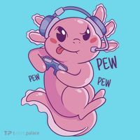 Axolotl Animal Gamer Cute Kids T-Shirt thumb 4