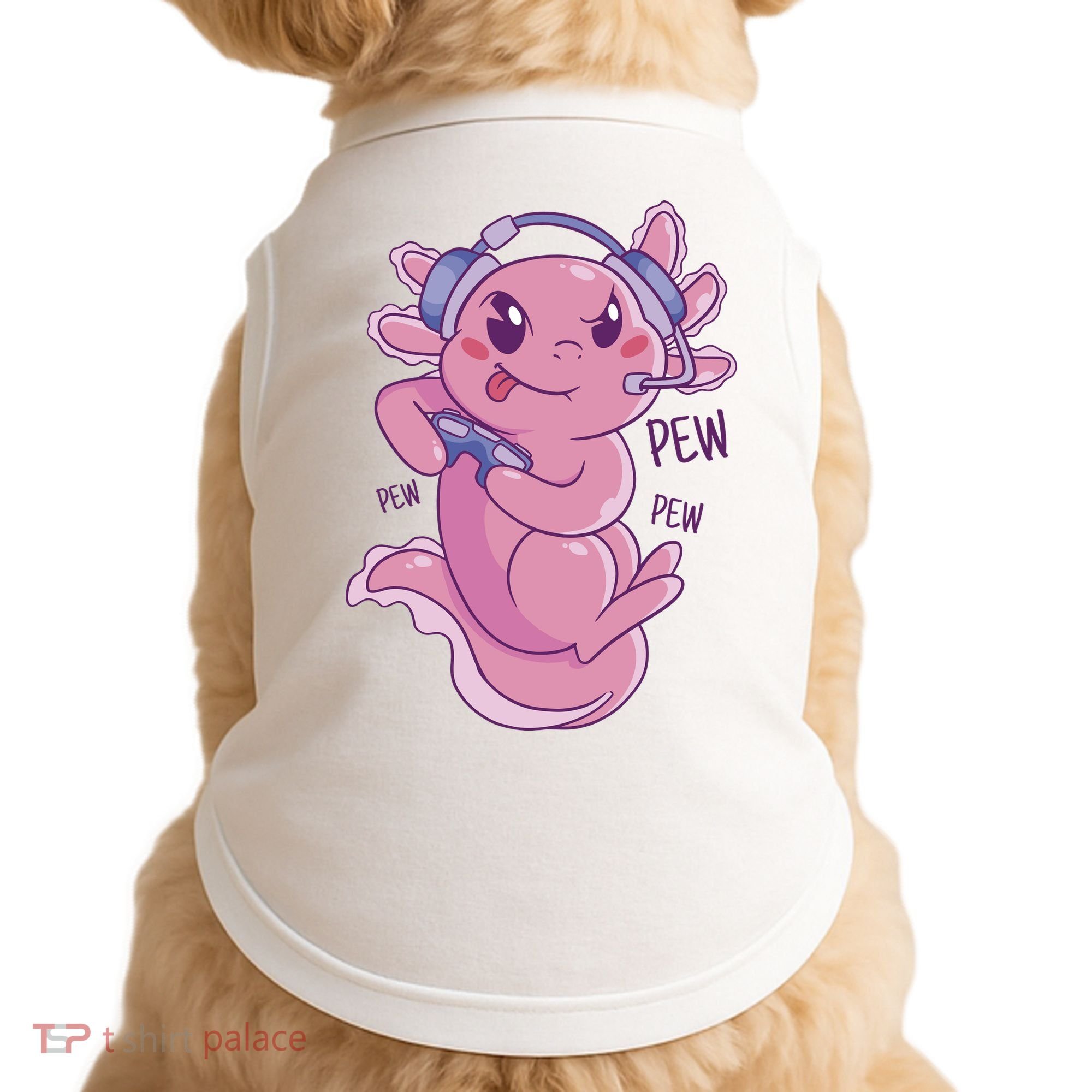 Axolotl Animal Gamer Cute Doggie Tank