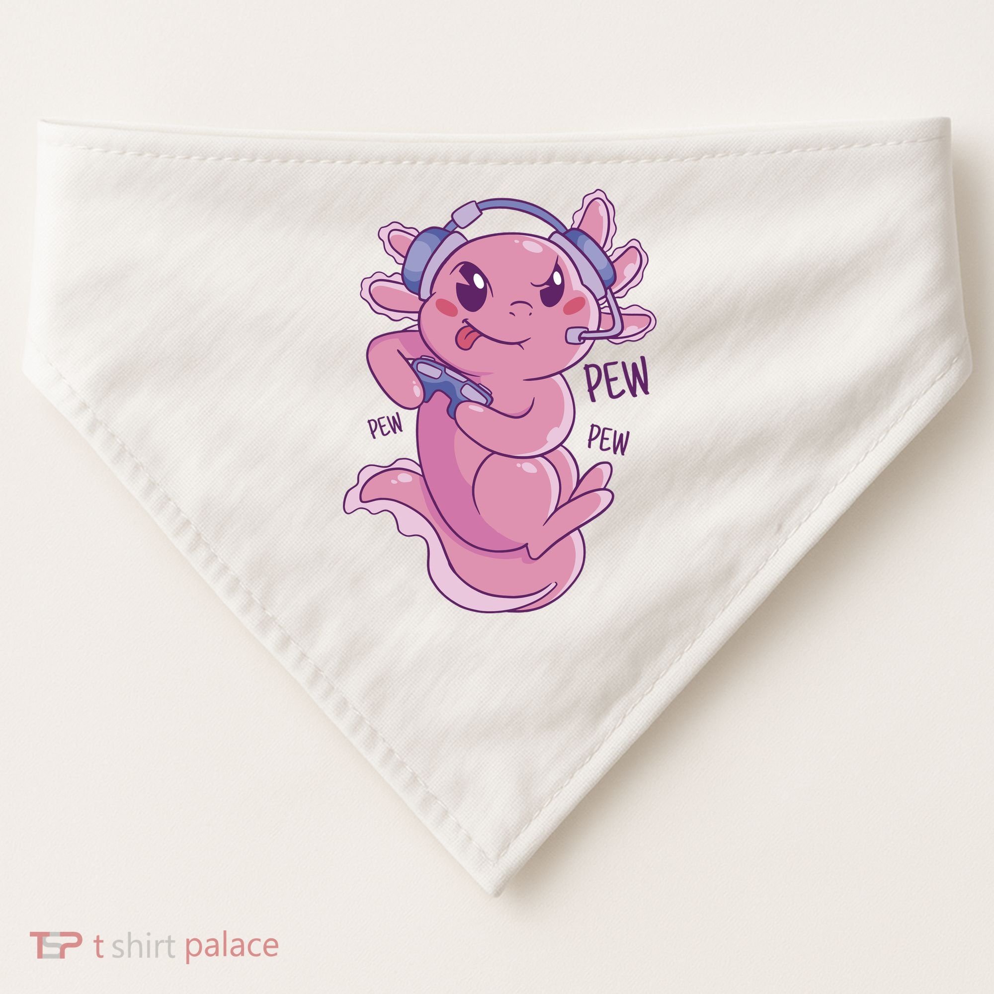 Axolotl Animal Gamer Cute USA-Made Doggie Bandana