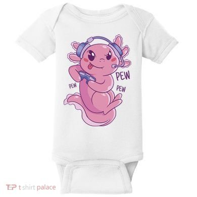 Axolotl Animal Gamer Cute Baby Bodysuit