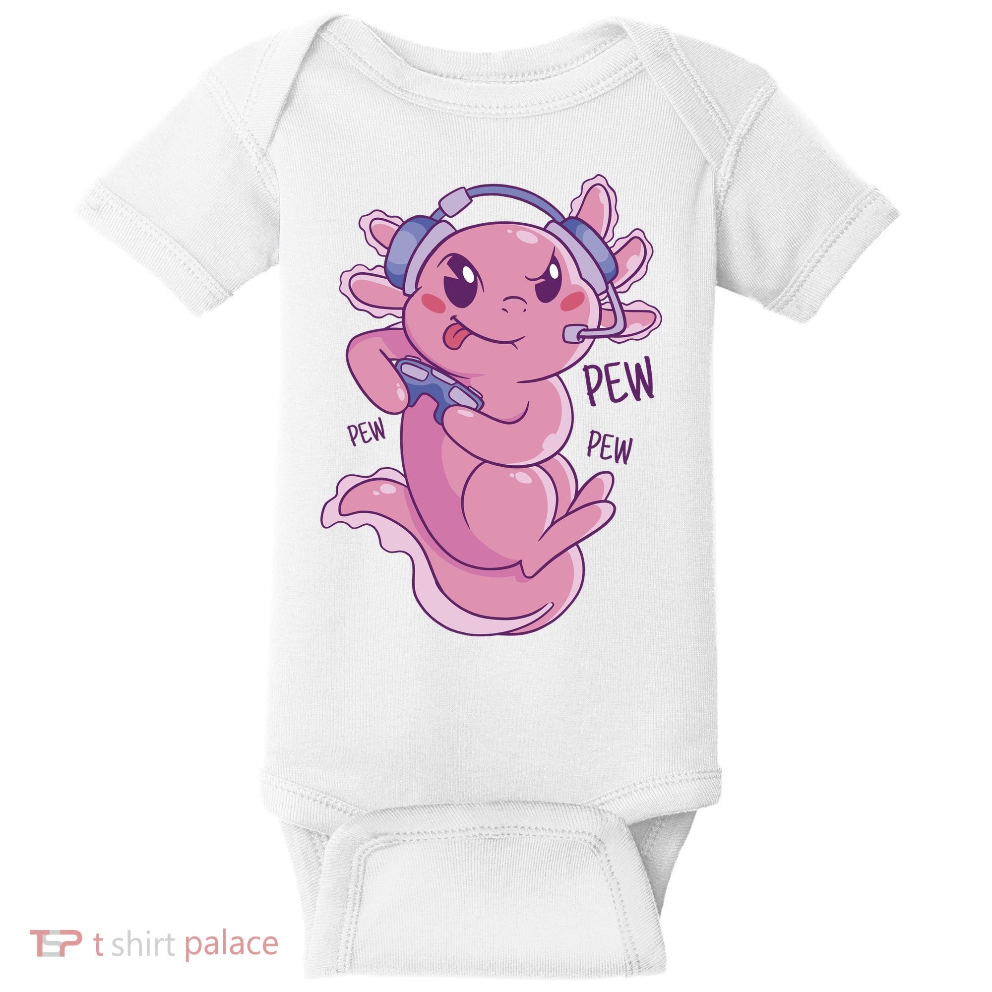Axolotl Animal Gamer Cute Baby Bodysuit