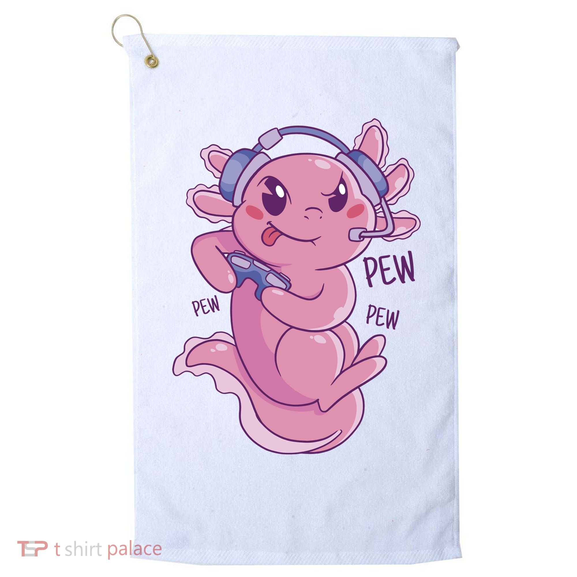 Axolotl Animal Gamer Cute Golf Towel