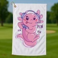 Axolotl Animal Gamer Cute Golf Towel thumb 1